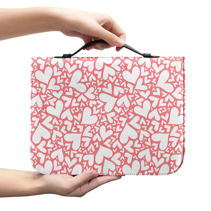 Valentine's Day Heart Pattern Print Leather Bible Cover
