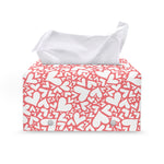 Valentine's Day Heart Pattern Print Leather Tissue Box Cover