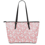 Valentine's Day Heart Pattern Print Leather Tote Bag