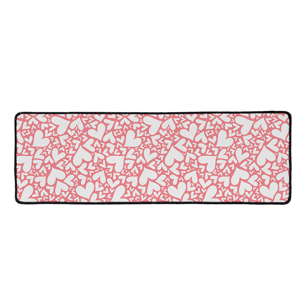 Valentine's Day Heart Pattern Print Long Kitchen Mat