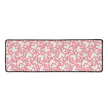 Valentine's Day Heart Pattern Print Long Kitchen Mat