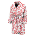 Valentine's Day Heart Pattern Print Men's Bathrobe