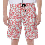 Valentine's Day Heart Pattern Print Men's Beach Shorts