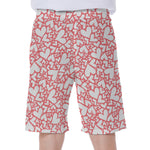 Valentine's Day Heart Pattern Print Men's Beach Shorts