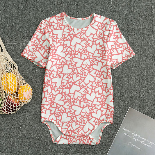 Valentine's Day Heart Pattern Print Men's Bodysuit