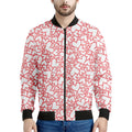 Valentine's Day Heart Pattern Print Men's Bomber Jacket