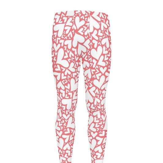 Valentine's Day Heart Pattern Print Men's leggings