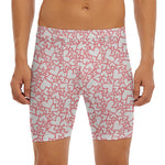 Valentine's Day Heart Pattern Print Men's Long Boxer Briefs