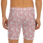 Valentine's Day Heart Pattern Print Men's Long Boxer Briefs