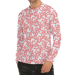 Valentine's Day Heart Pattern Print Men's Long Sleeve Rash Guard