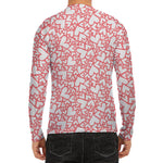 Valentine's Day Heart Pattern Print Men's Long Sleeve Rash Guard