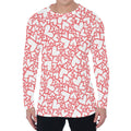 Valentine's Day Heart Pattern Print Men's Long Sleeve T-Shirt