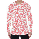 Valentine's Day Heart Pattern Print Men's Long Sleeve T-Shirt