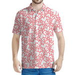 Valentine's Day Heart Pattern Print Men's Polo Shirt