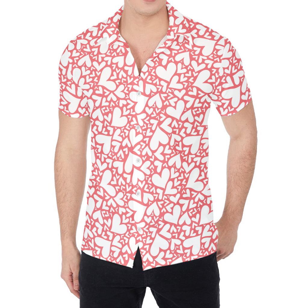 Valentine's Day Heart Pattern Print Men's Shirt