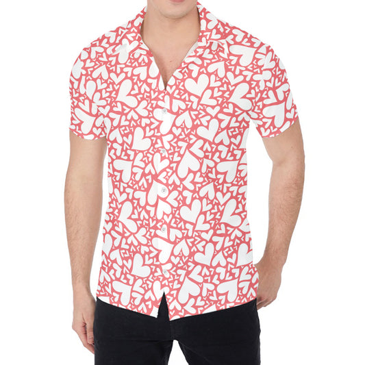 Valentine's Day Heart Pattern Print Men's Shirt