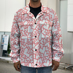 Valentine's Day Heart Pattern Print Men's Shirt Jacket