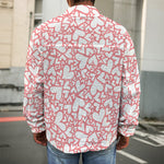Valentine's Day Heart Pattern Print Men's Shirt Jacket