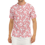 Valentine's Day Heart Pattern Print Men's Short Sleeve Rash Guard