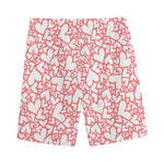 Valentine's Day Heart Pattern Print Men's Sports Shorts
