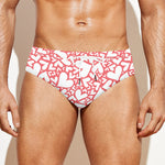 Valentine's Day Heart Pattern Print Men's Swim Briefs