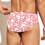 Valentine's Day Heart Pattern Print Men's Swim Briefs
