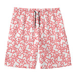 Valentine's Day Heart Pattern Print Men's Swim Trunks