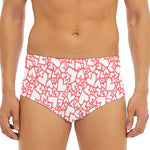 Valentine's Day Heart Pattern Print Men's Triangle Swim Briefs