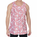 Valentine's Day Heart Pattern Print Men's Velvet Tank Top