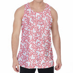 Valentine's Day Heart Pattern Print Men's Velvet Tank Top
