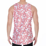 Valentine's Day Heart Pattern Print Men's Velvet Tank Top