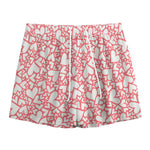 Valentine's Day Heart Pattern Print Mesh Shorts
