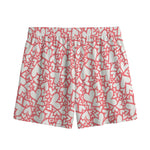 Valentine's Day Heart Pattern Print Mesh Shorts