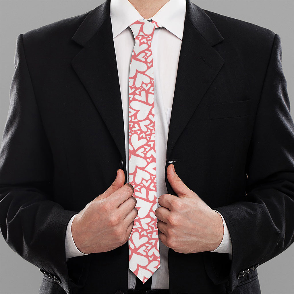 Valentine's Day Heart Pattern Print Necktie