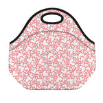 Valentine's Day Heart Pattern Print Neoprene Lunch Bag