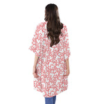 Valentine's Day Heart Pattern Print Open Front Beach Cover Up