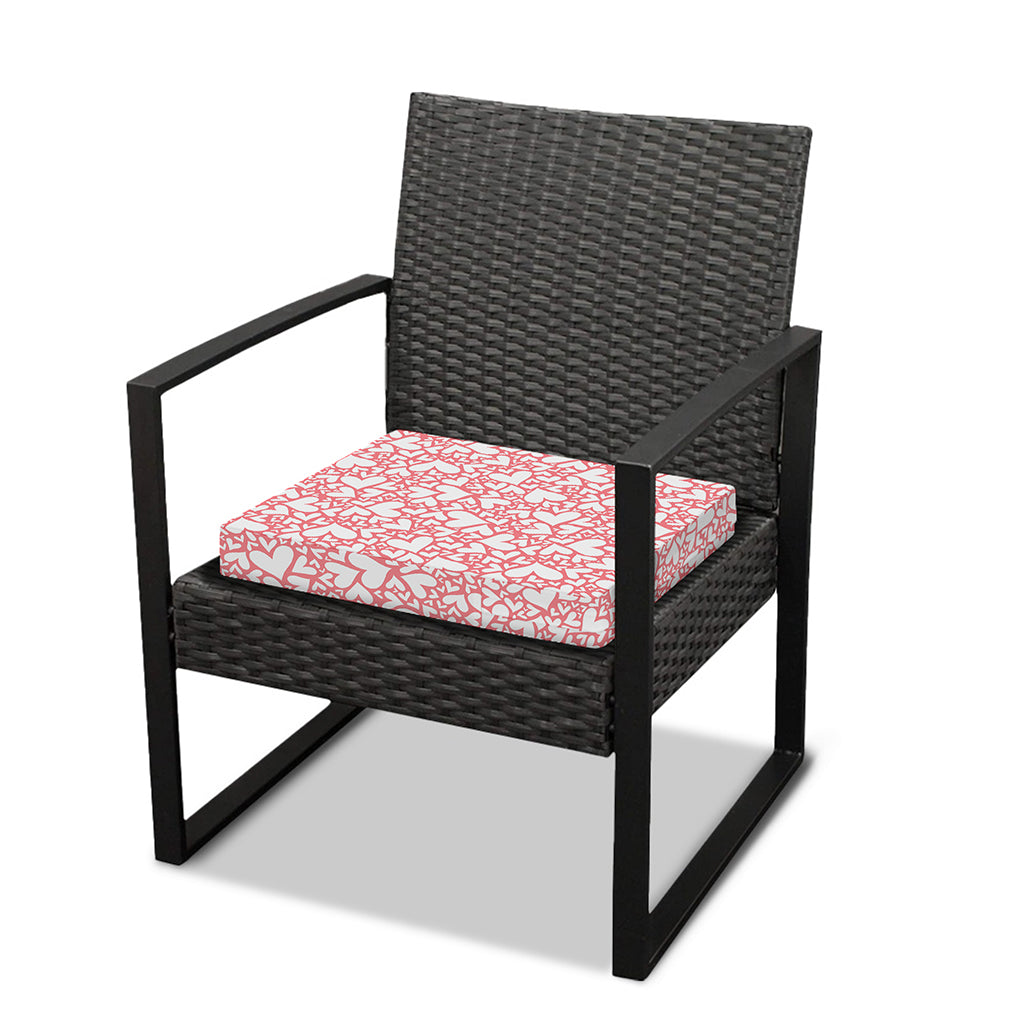 Valentine's Day Heart Pattern Print Outdoor Seat Cushion Cover