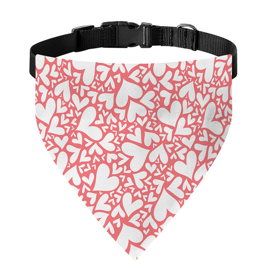 Valentine's Day Heart Pattern Print Over The Collar Dog Bandana