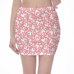 Valentine's Day Heart Pattern Print Pencil Mini Skirt