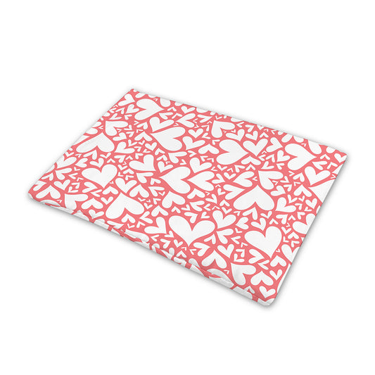 Valentine's Day Heart Pattern Print Pet Cooling Mat Cover
