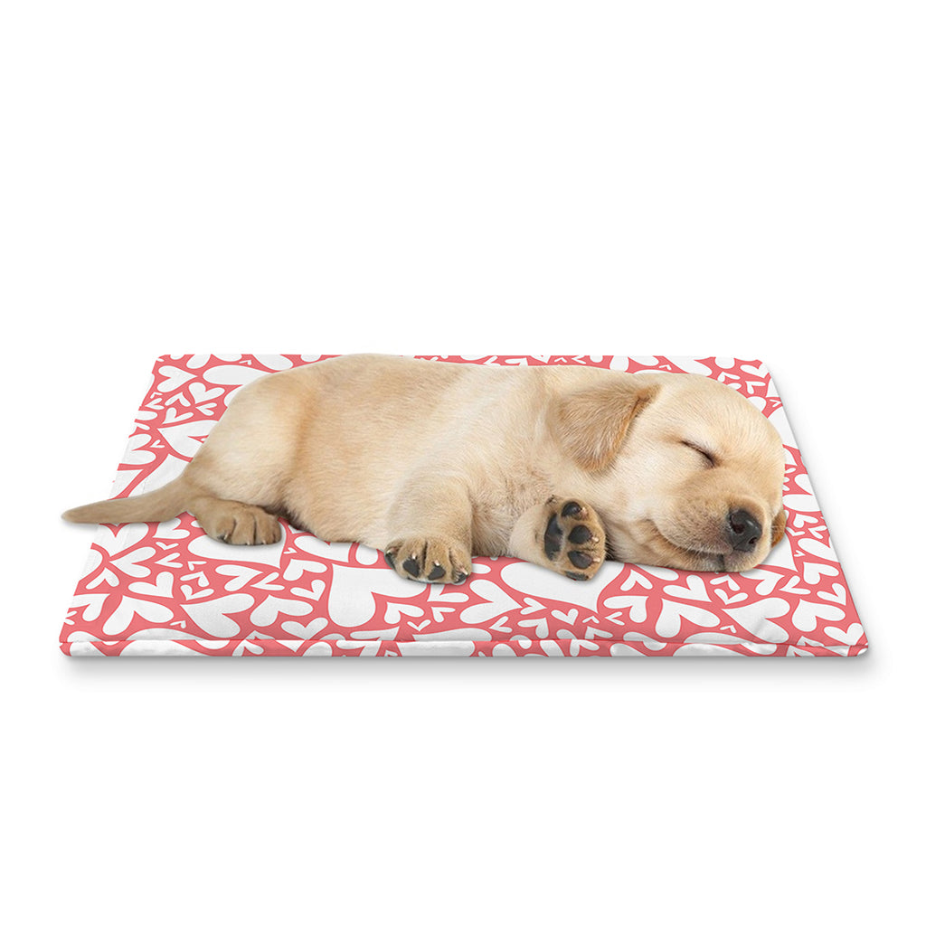 Valentine's Day Heart Pattern Print Pet Cooling Mat Cover