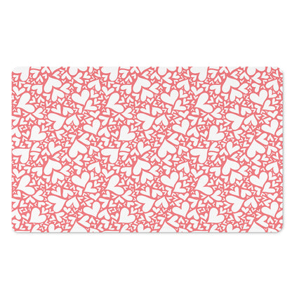 Valentine's Day Heart Pattern Print Polyester Doormat