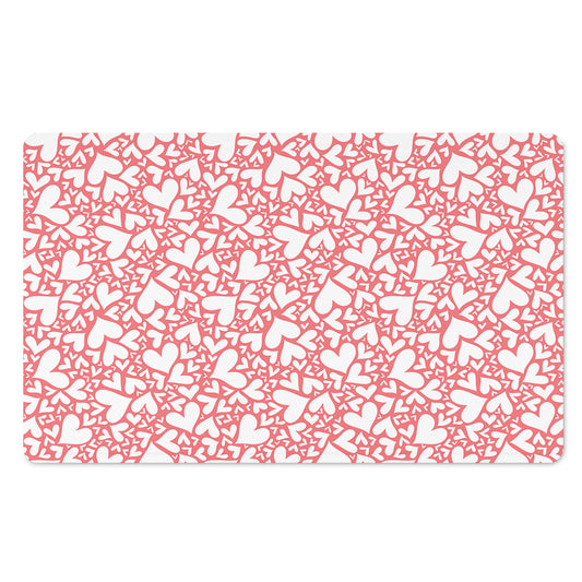 Valentine's Day Heart Pattern Print Polyester Doormat