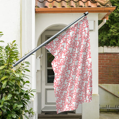 Valentine's Day Heart Pattern Print Polyester Flag