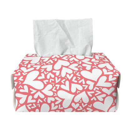Valentine's Day Heart Pattern Print Rectangle Tissue Box Cover