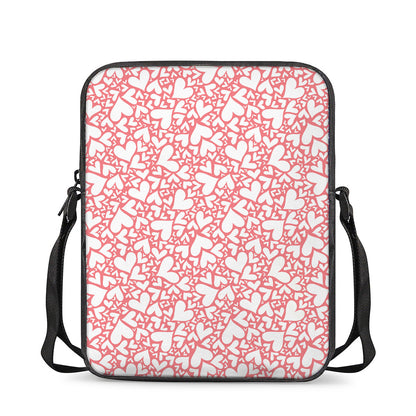 Valentine's Day Heart Pattern Print Rectangular Crossbody Bag