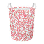 Valentine's Day Heart Pattern Print Round Laundry Basket