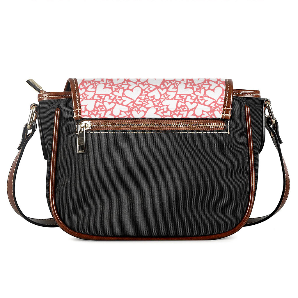 Valentine's Day Heart Pattern Print Saddle Bag