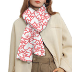 Valentine's Day Heart Pattern Print Scarf
