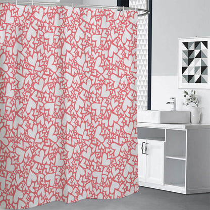 Valentine's Day Heart Pattern Print Shower Curtain